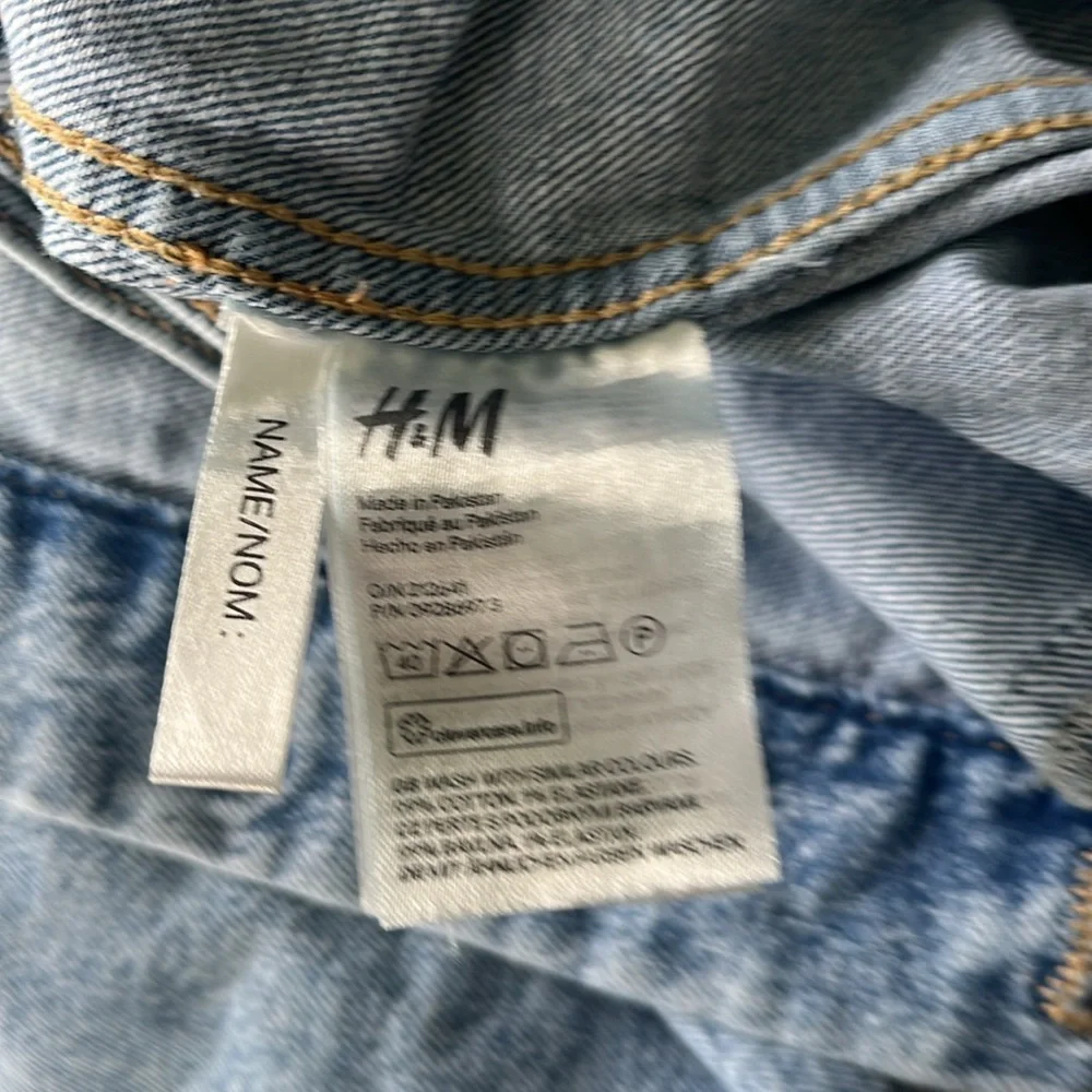 H&M &Denim Girls Denim Blue Jean Jacket with Buttons Collar Size 14